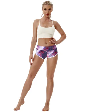 Printed Booty Pilates Shorts galaxy_Pilates