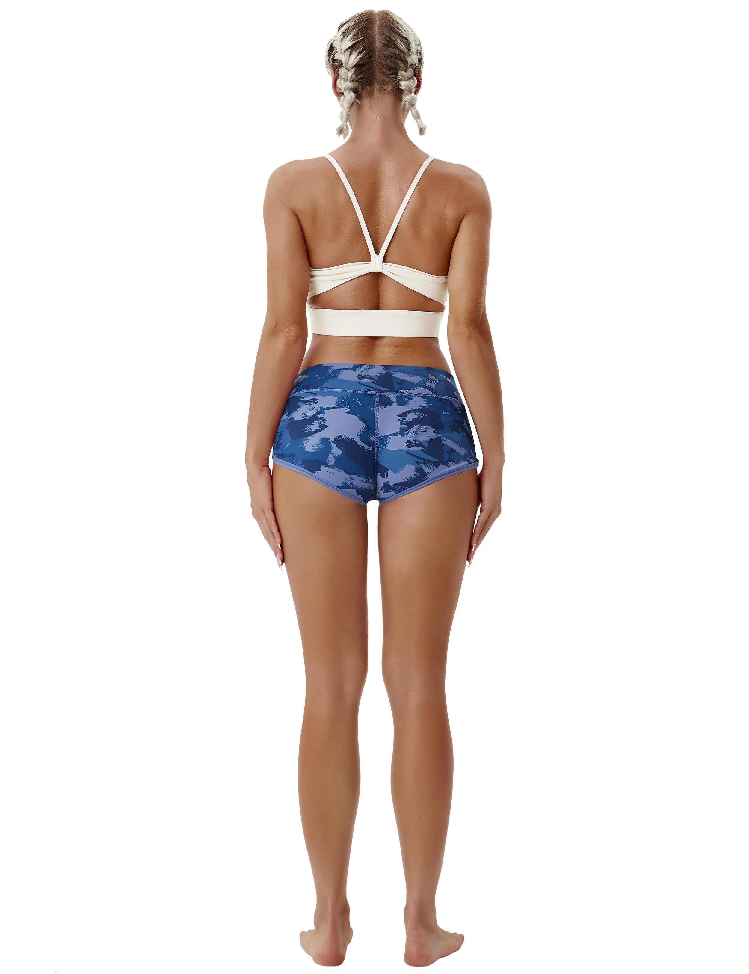 Printed Booty Yoga Shorts navy brushcamo_yoga