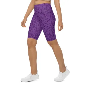 Purple Black Line Bike Shorts