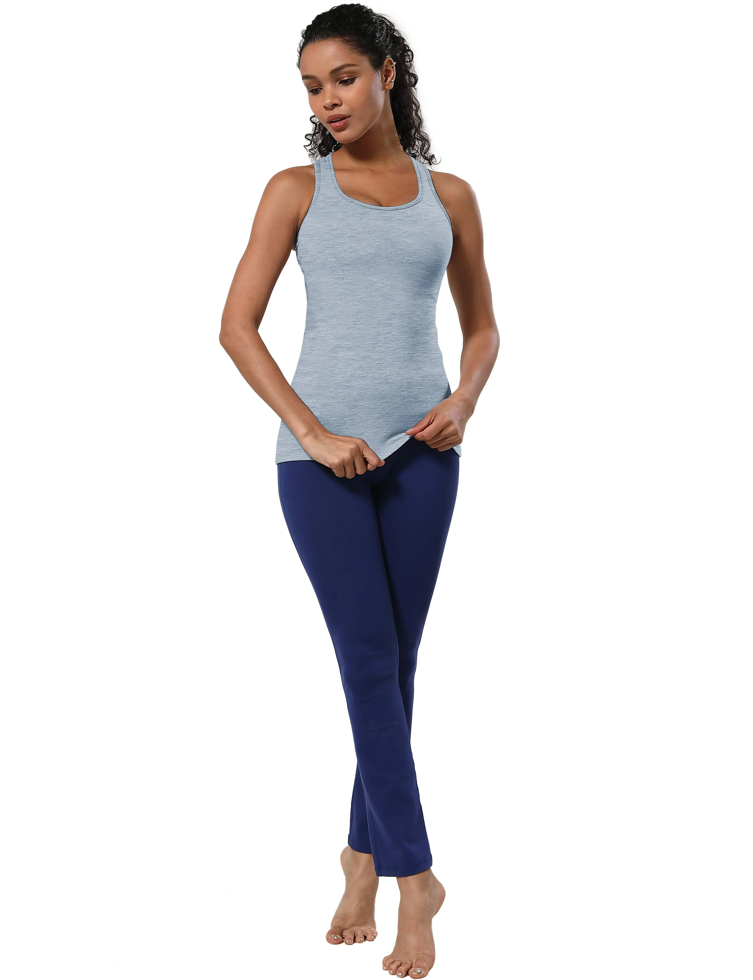 Racerback Athletic Tank Tops heatherblue_Biking