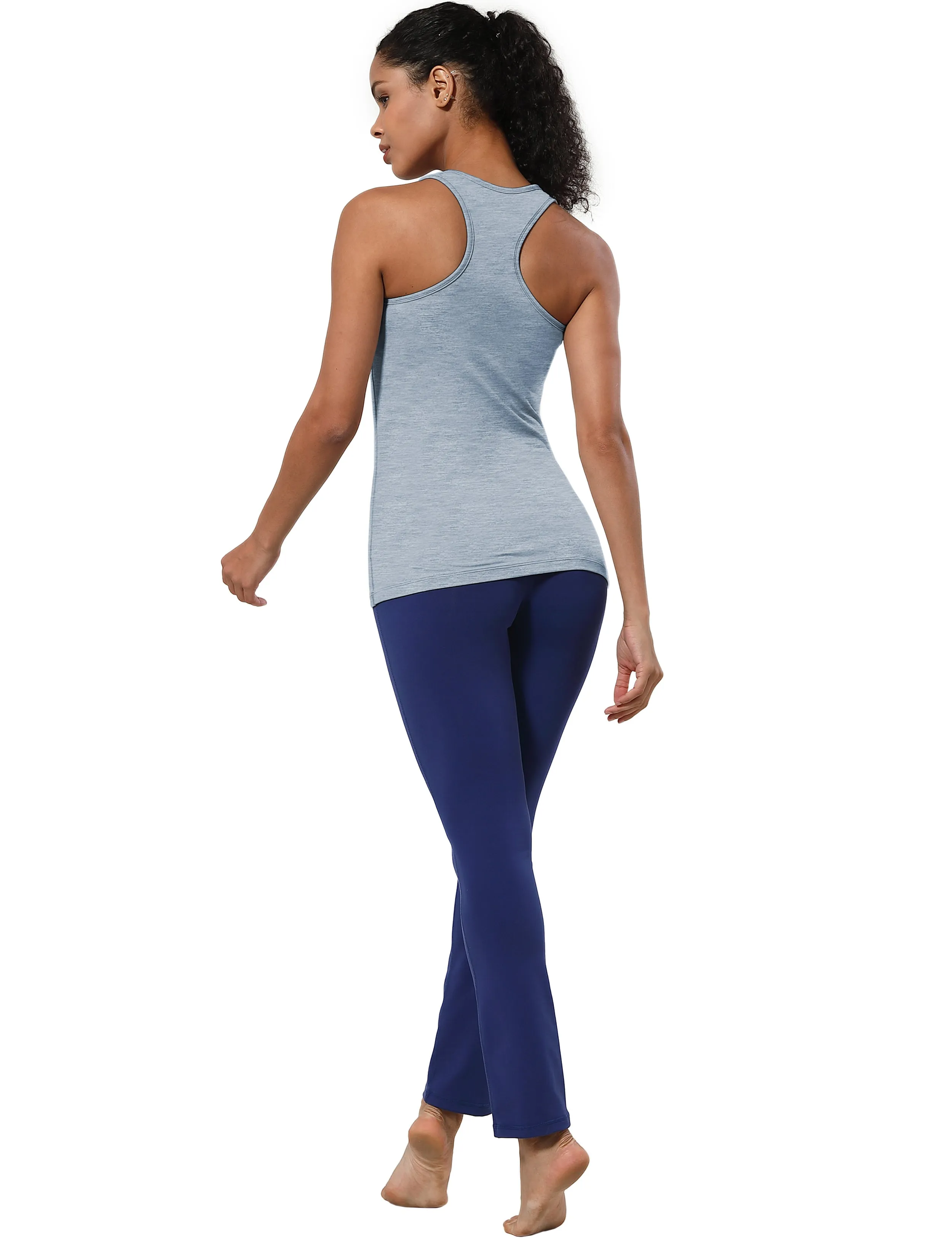 Racerback Athletic Tank Tops heatherblue_Biking