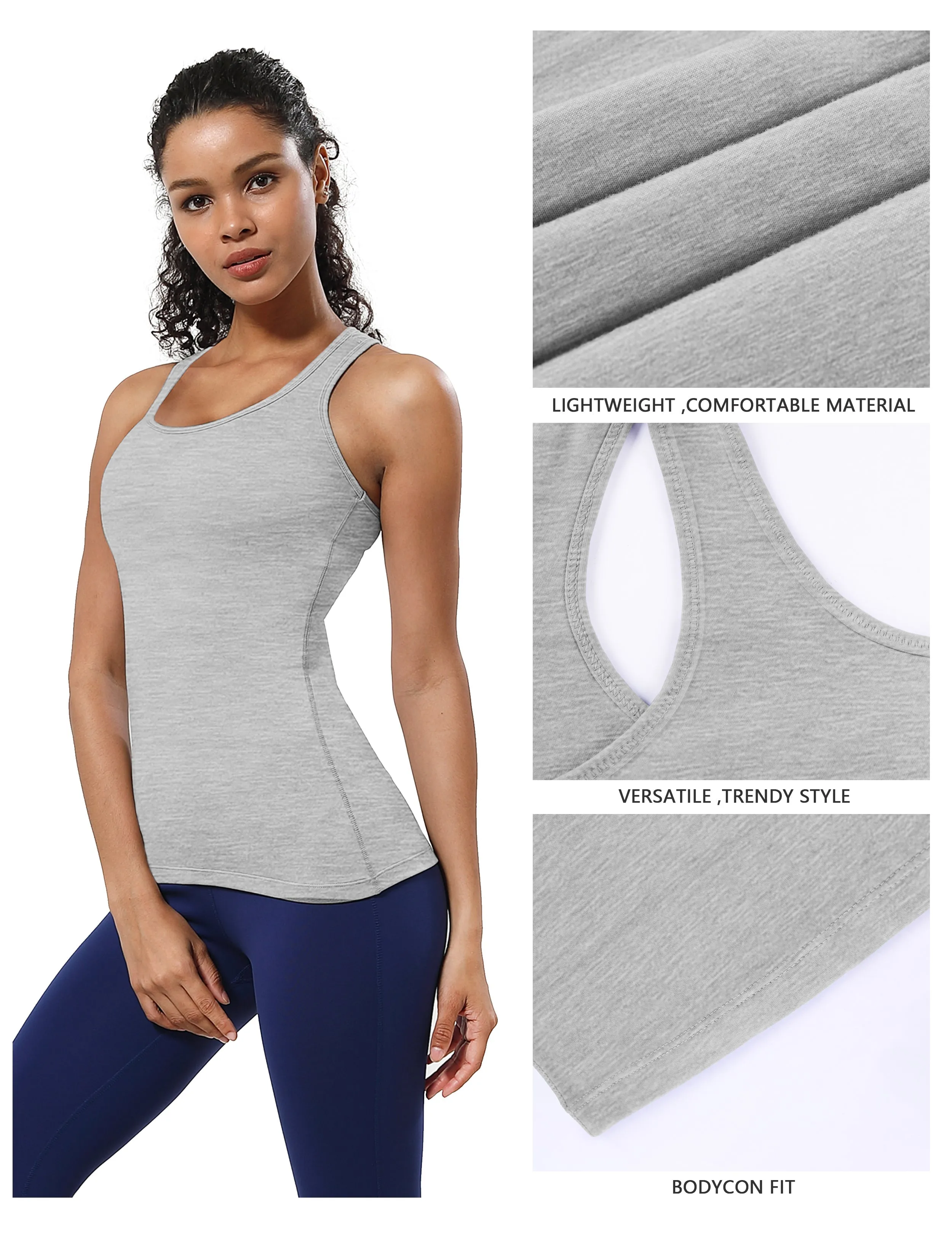 Racerback Athletic Tank Tops heathergray_Tall Size