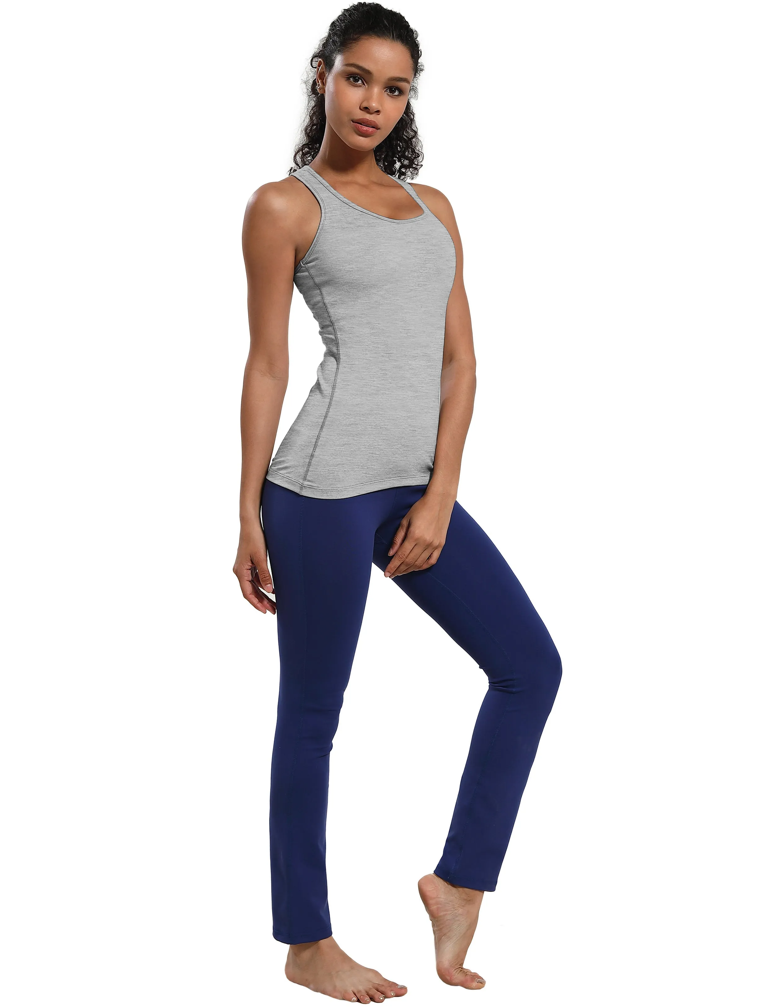 Racerback Athletic Tank Tops heathergray_Tall Size