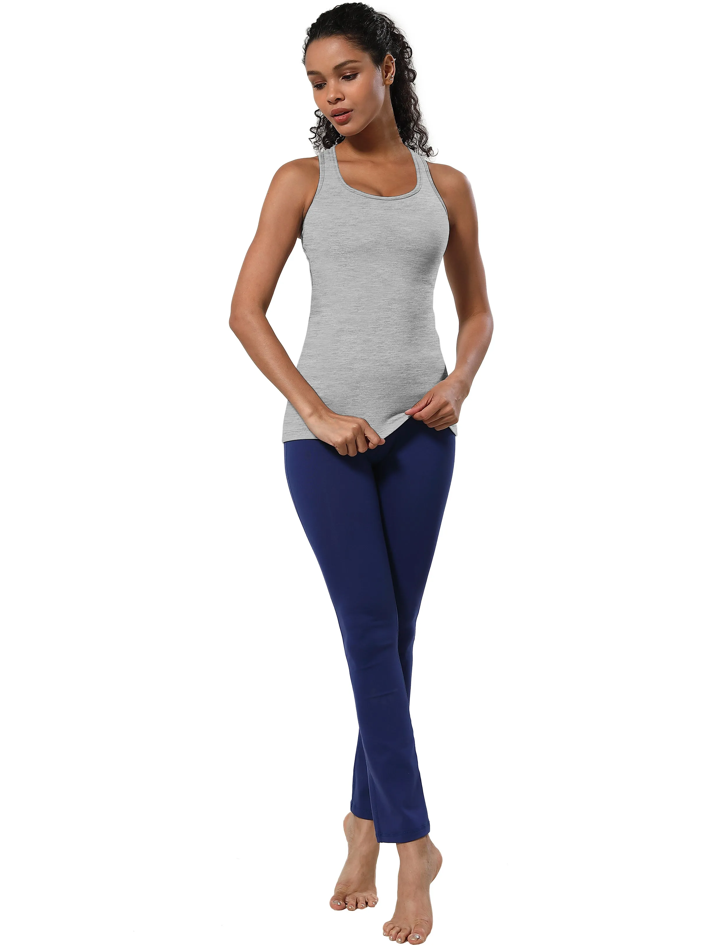 Racerback Athletic Tank Tops heathergray_Tall Size