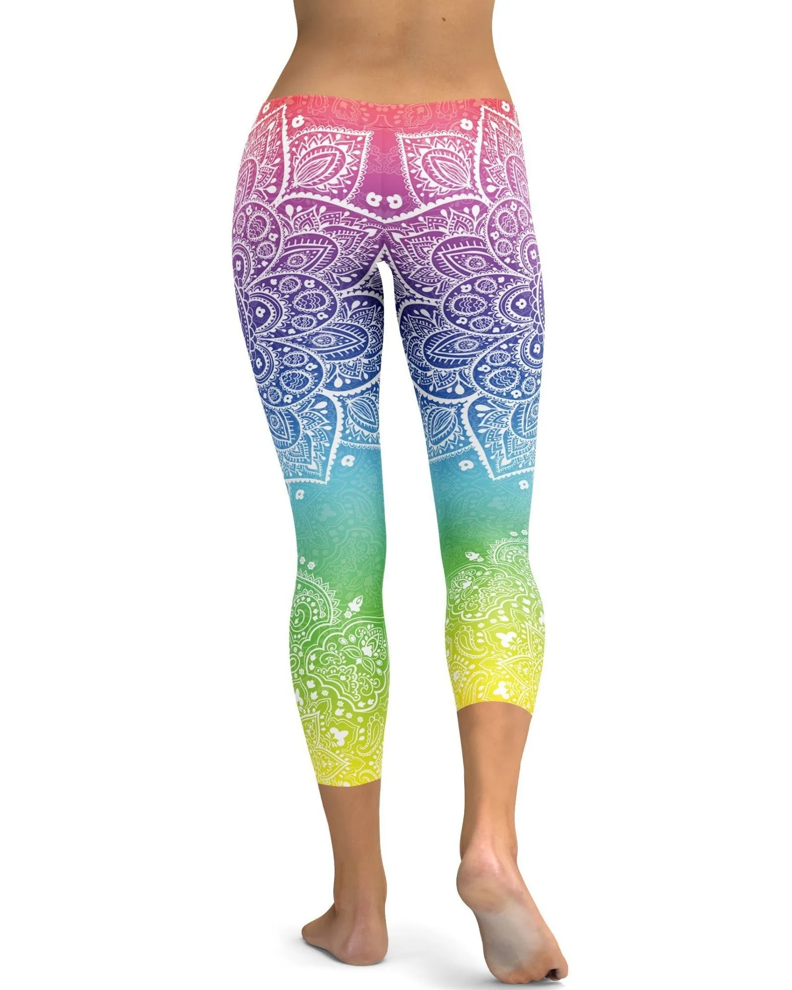 Rainbow Mandala Capris