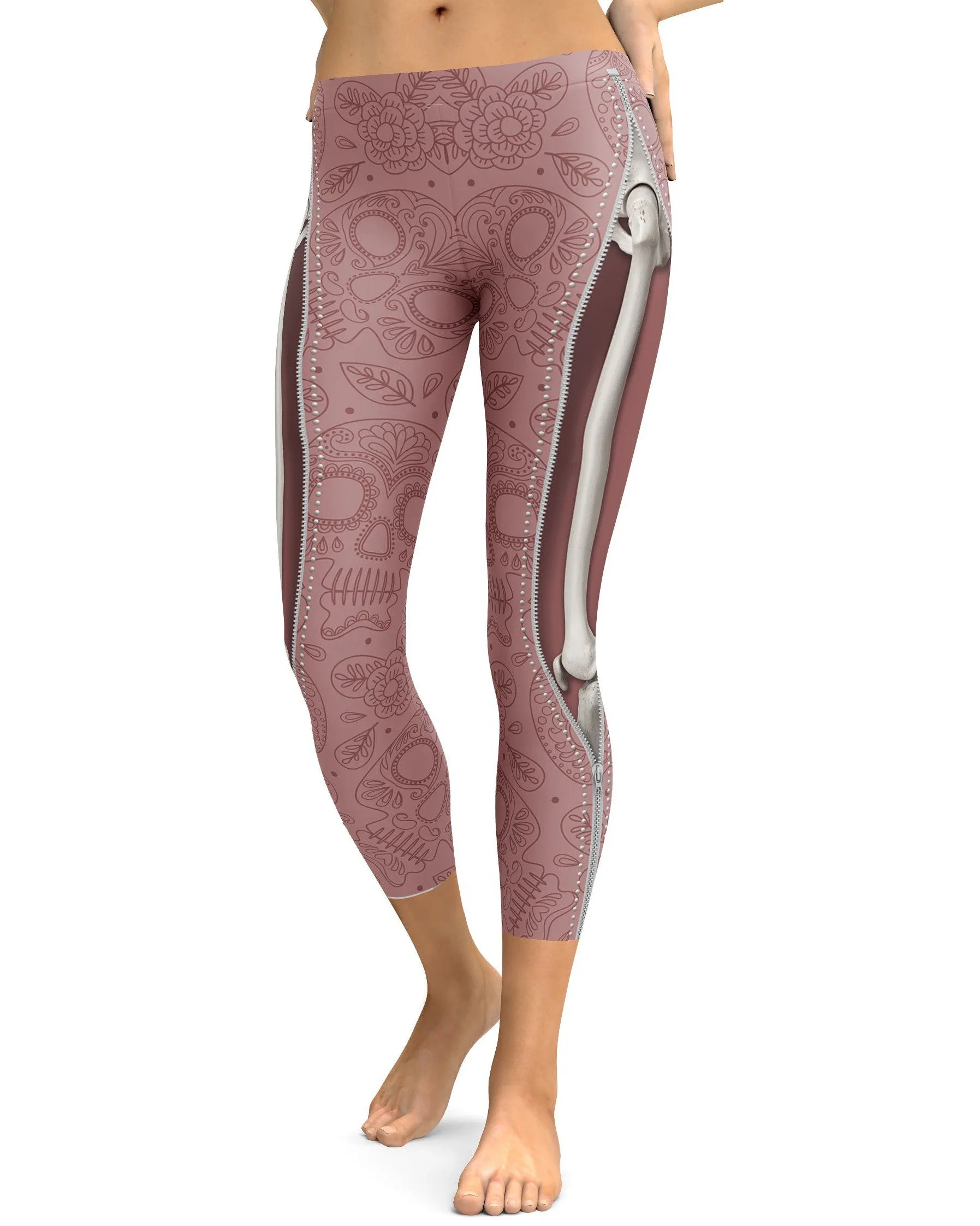 Realistic Skeleton with Zipper Capris