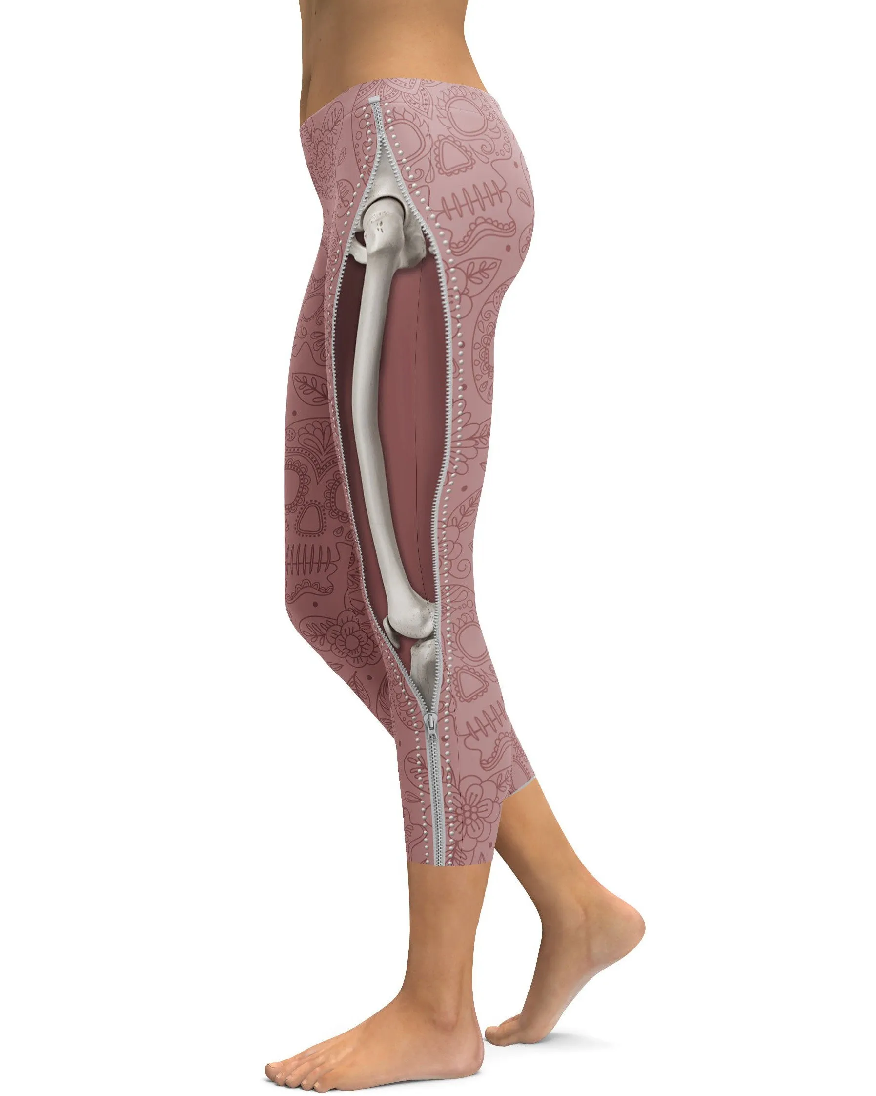 Realistic Skeleton with Zipper Capris