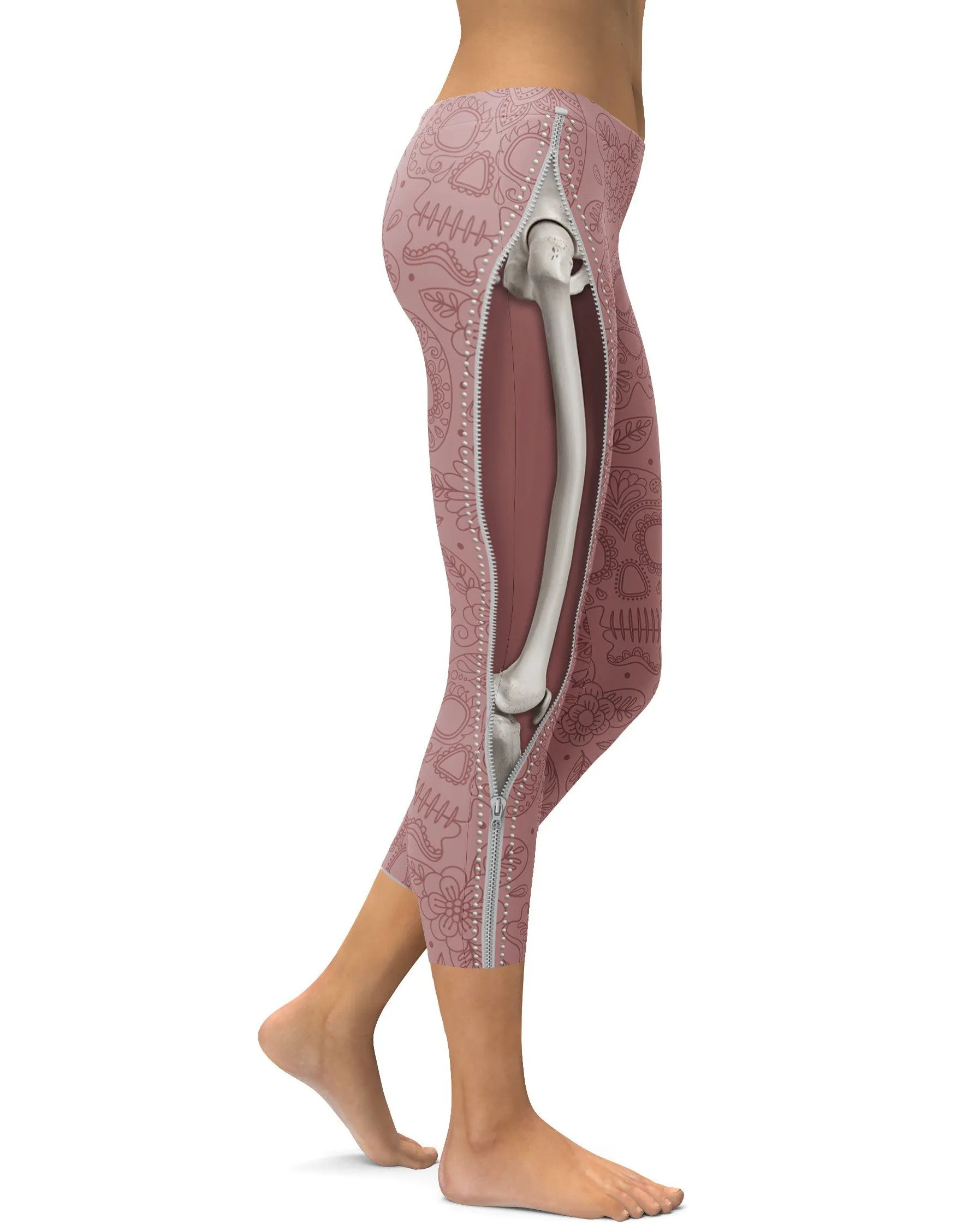 Realistic Skeleton with Zipper Capris