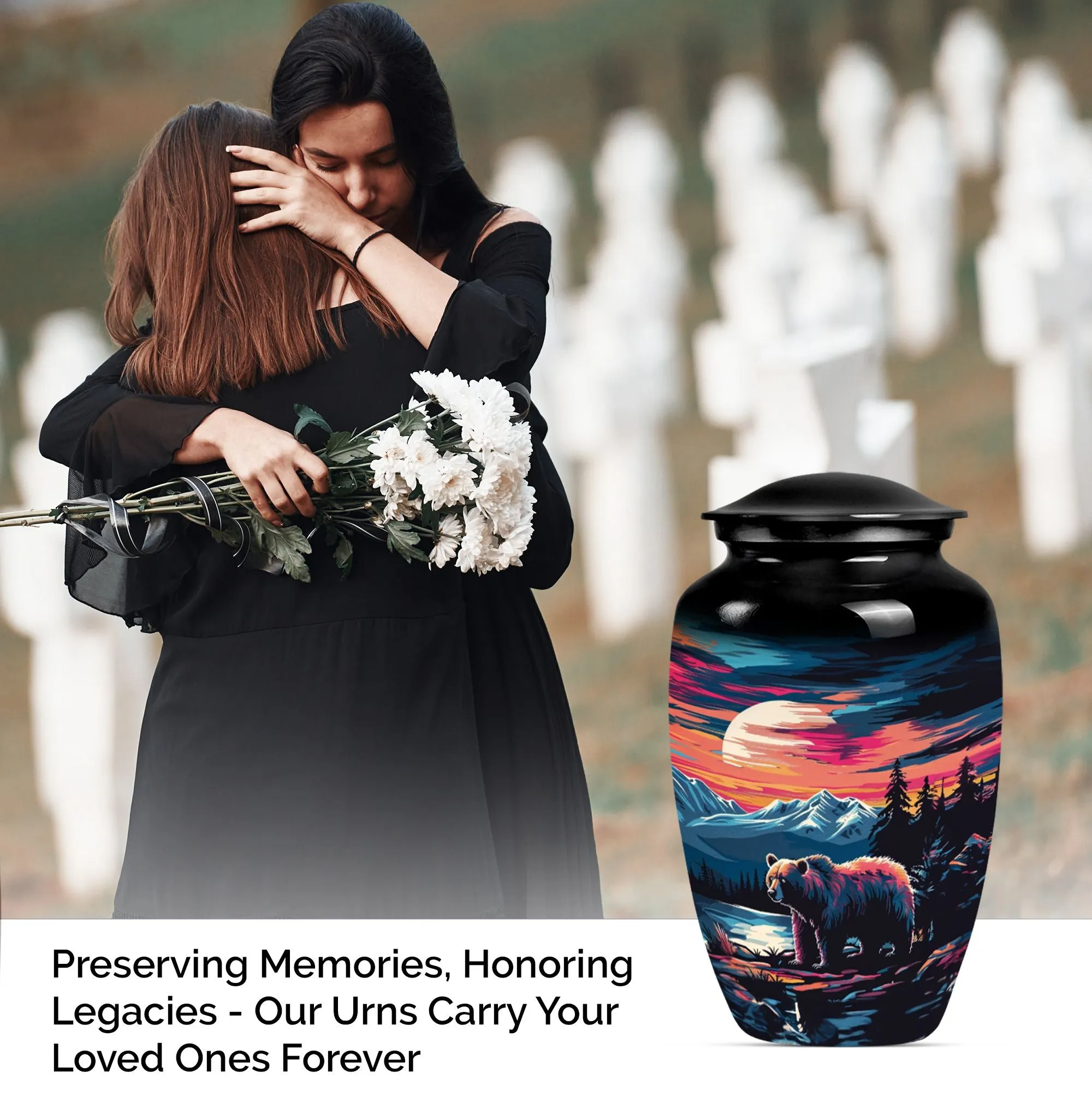Restful Remembrance Bear Urn Cremation Keepsake for Women