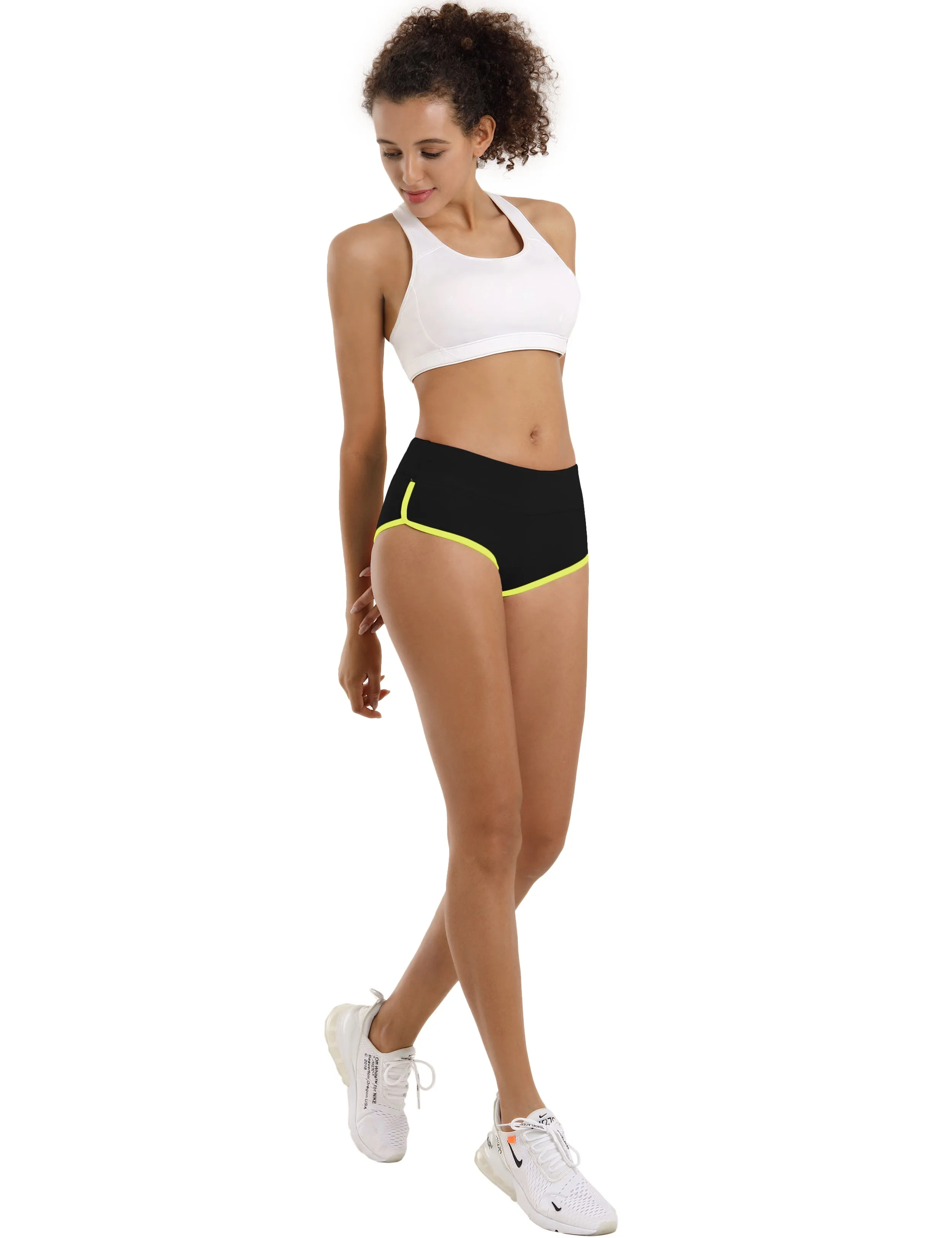 Sexy Booty Pilates Shorts black_fluorescentyellow_Pilates