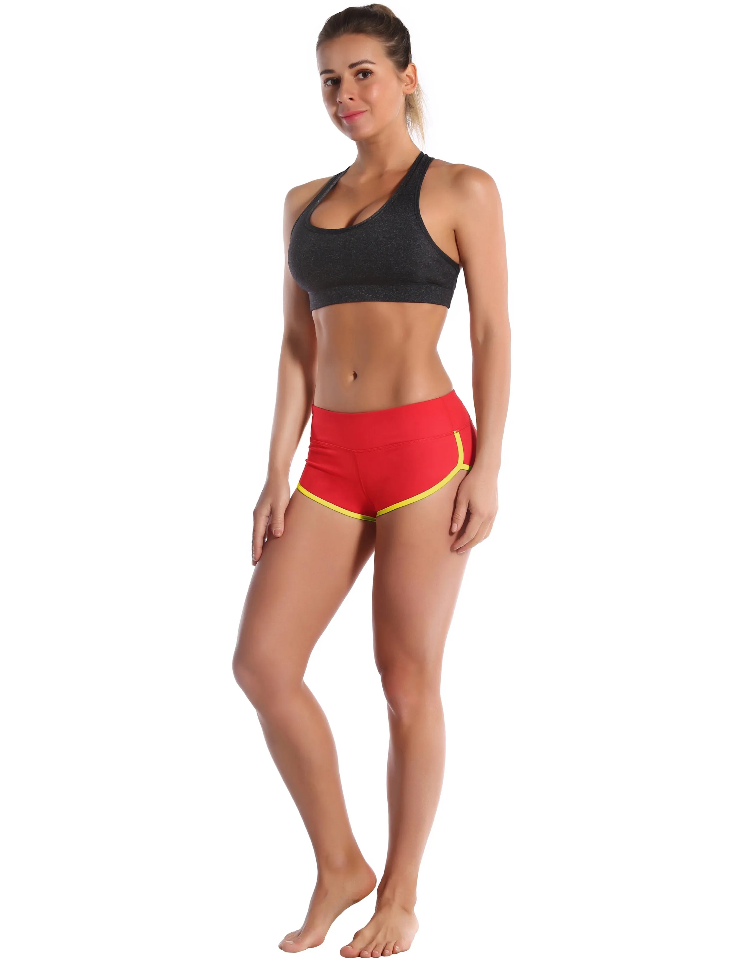 Sexy Booty Tall Size Shorts scarlet_fluorescentyellow_Tall Size