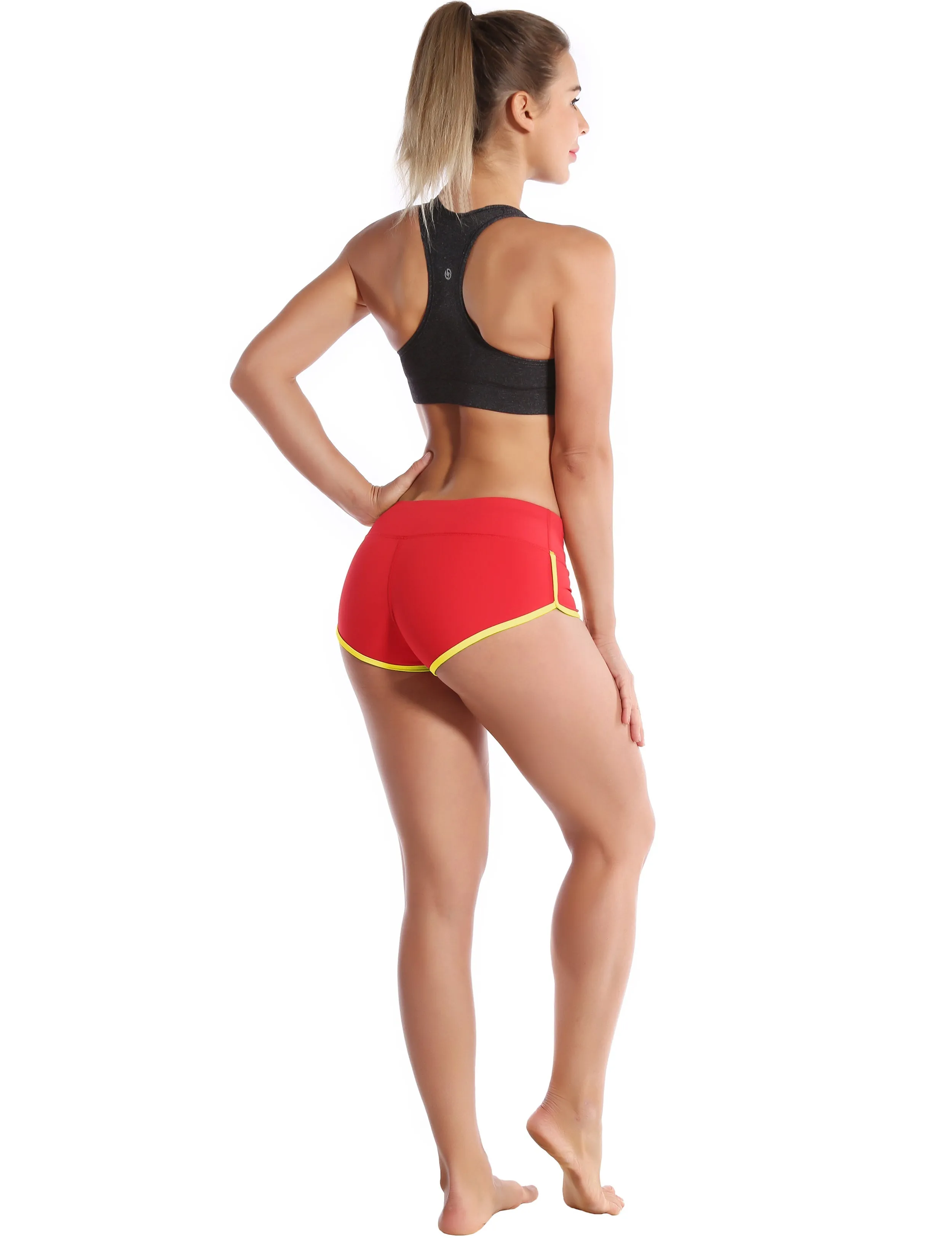 Sexy Booty Tall Size Shorts scarlet_fluorescentyellow_Tall Size