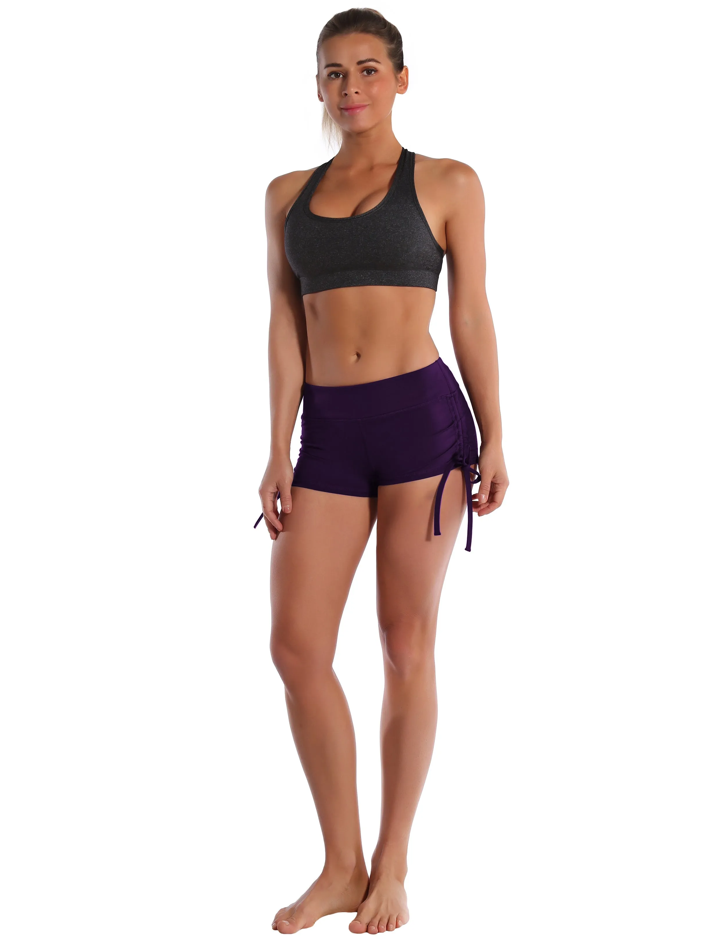 Side Drawstring Hot Shorts eggplantpurple_Golf
