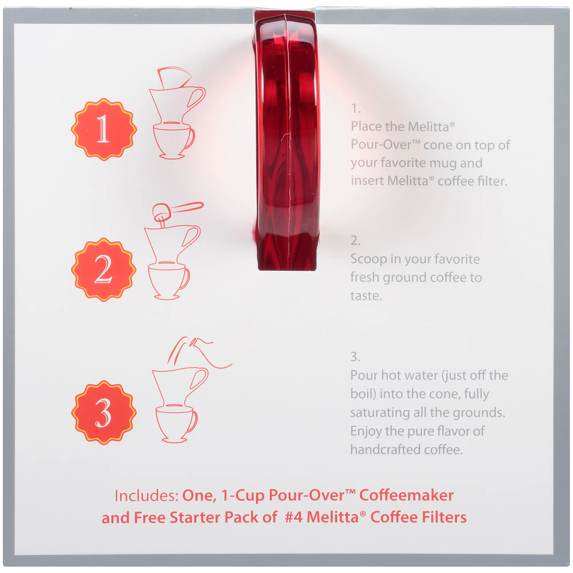 Signature Series 1-Cup Pour-Over Coffeemaker - Tritan™ Translucent Red