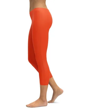 Solid Hot Orange Capris