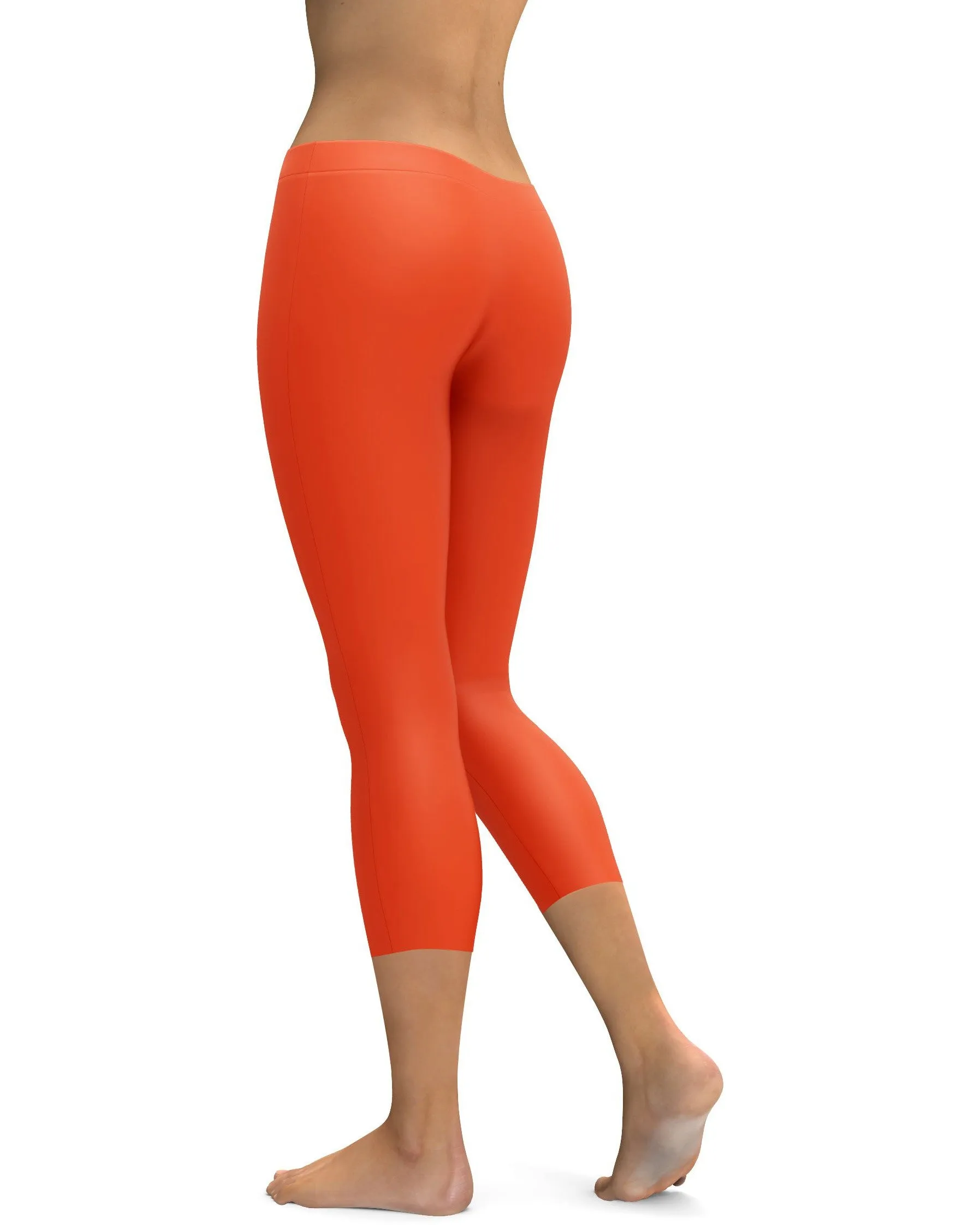 Solid Hot Orange Capris