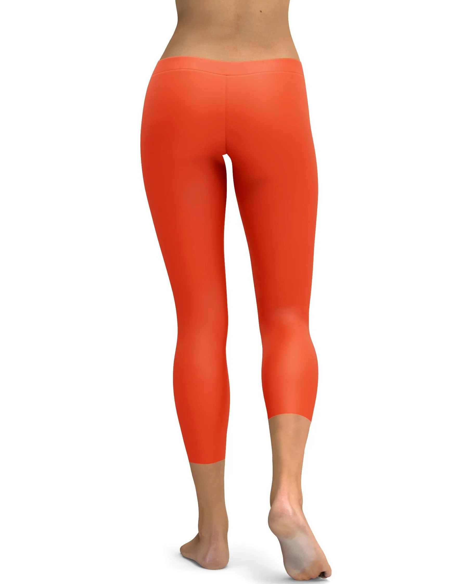 Solid Hot Orange Capris