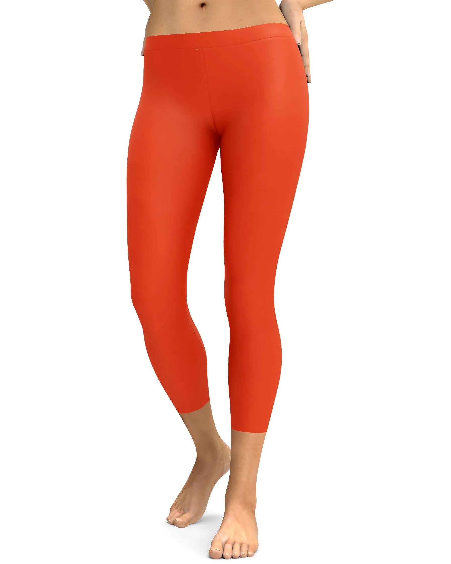 Solid Hot Orange Capris