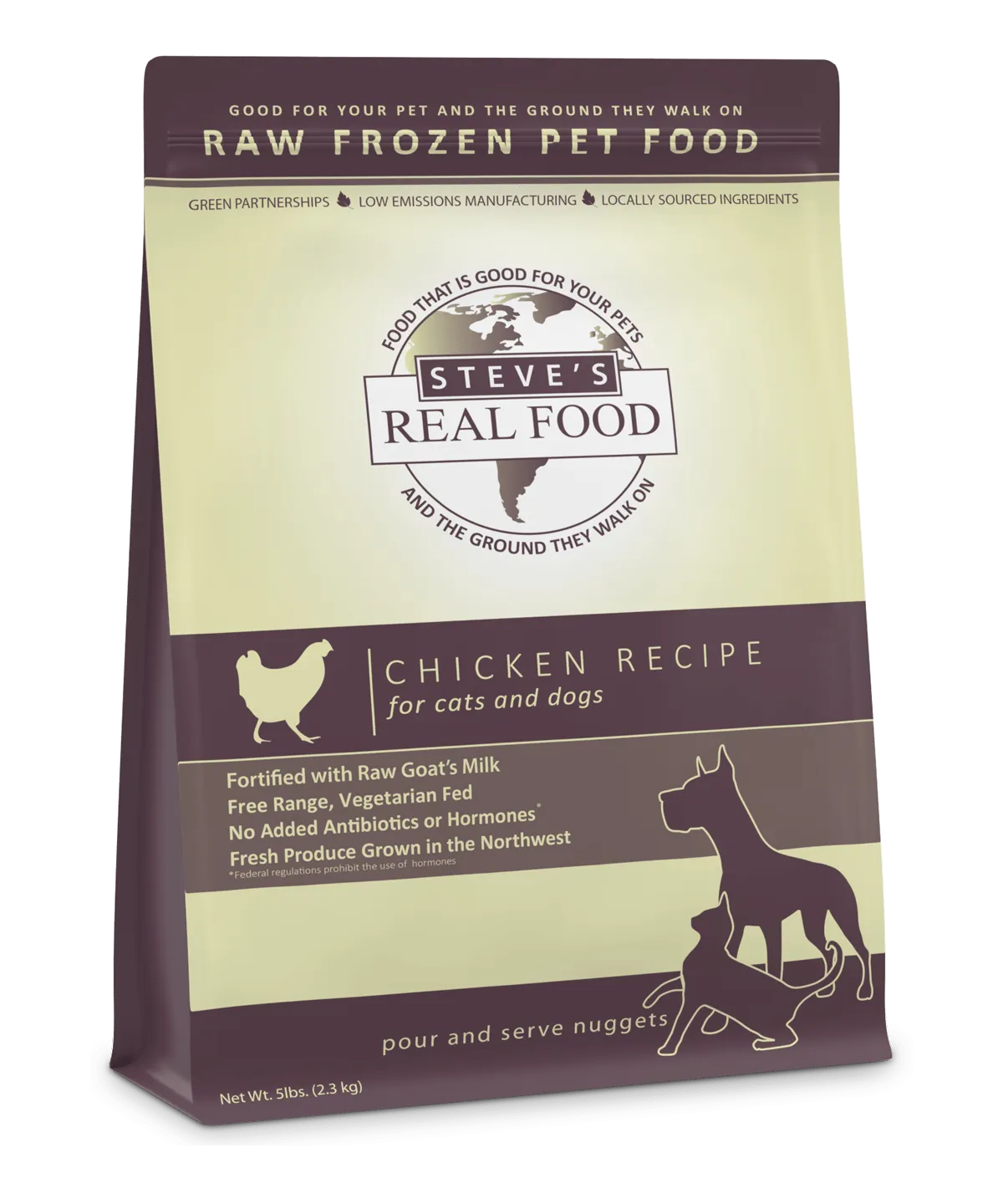 Steve's Real Food Raw Frozen Chicken Diet Food for Dogs & Cats