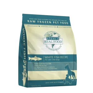 Steve's Real Food Raw Frozen Whitefish Diet Food for Dogs & Cats