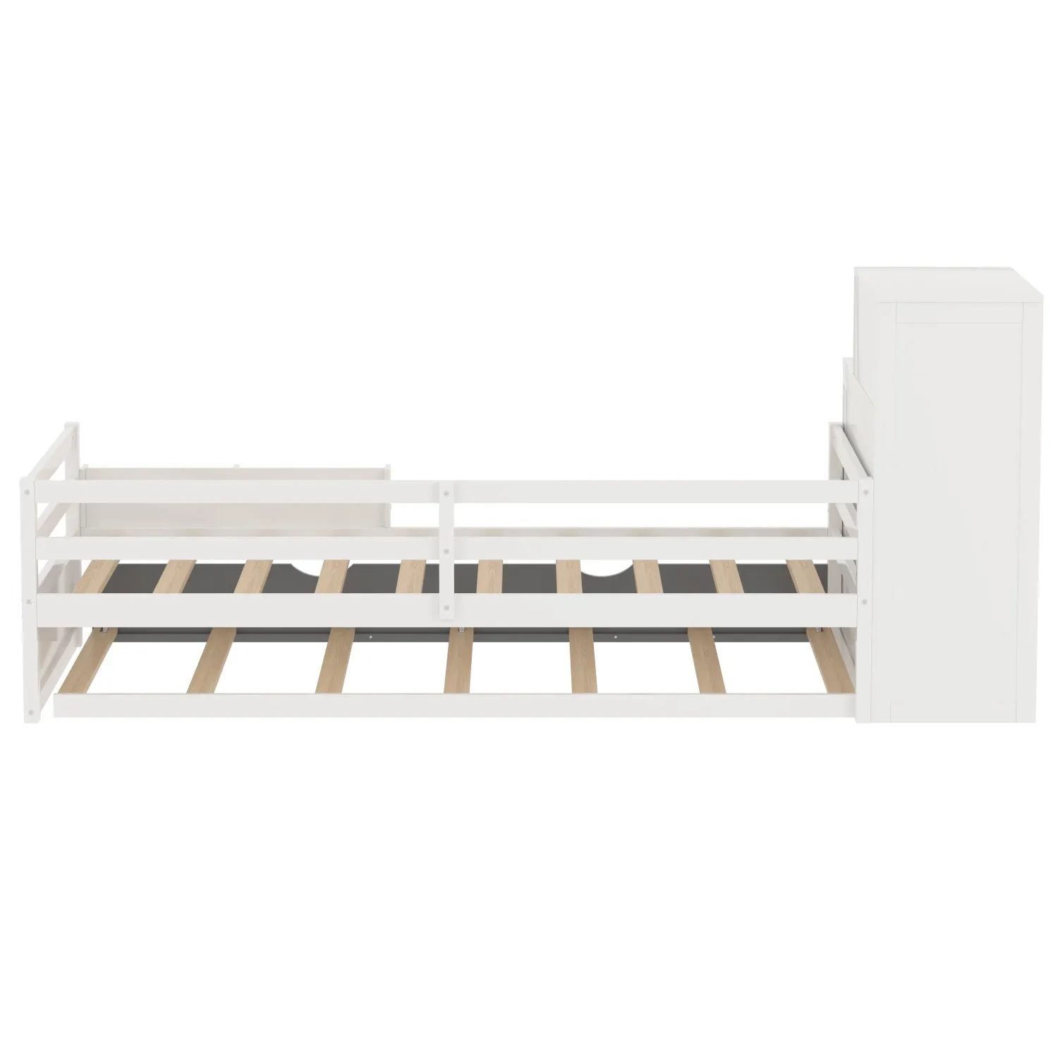 Streamdale Twin Platform Bed with Bookshelf & Trundle
