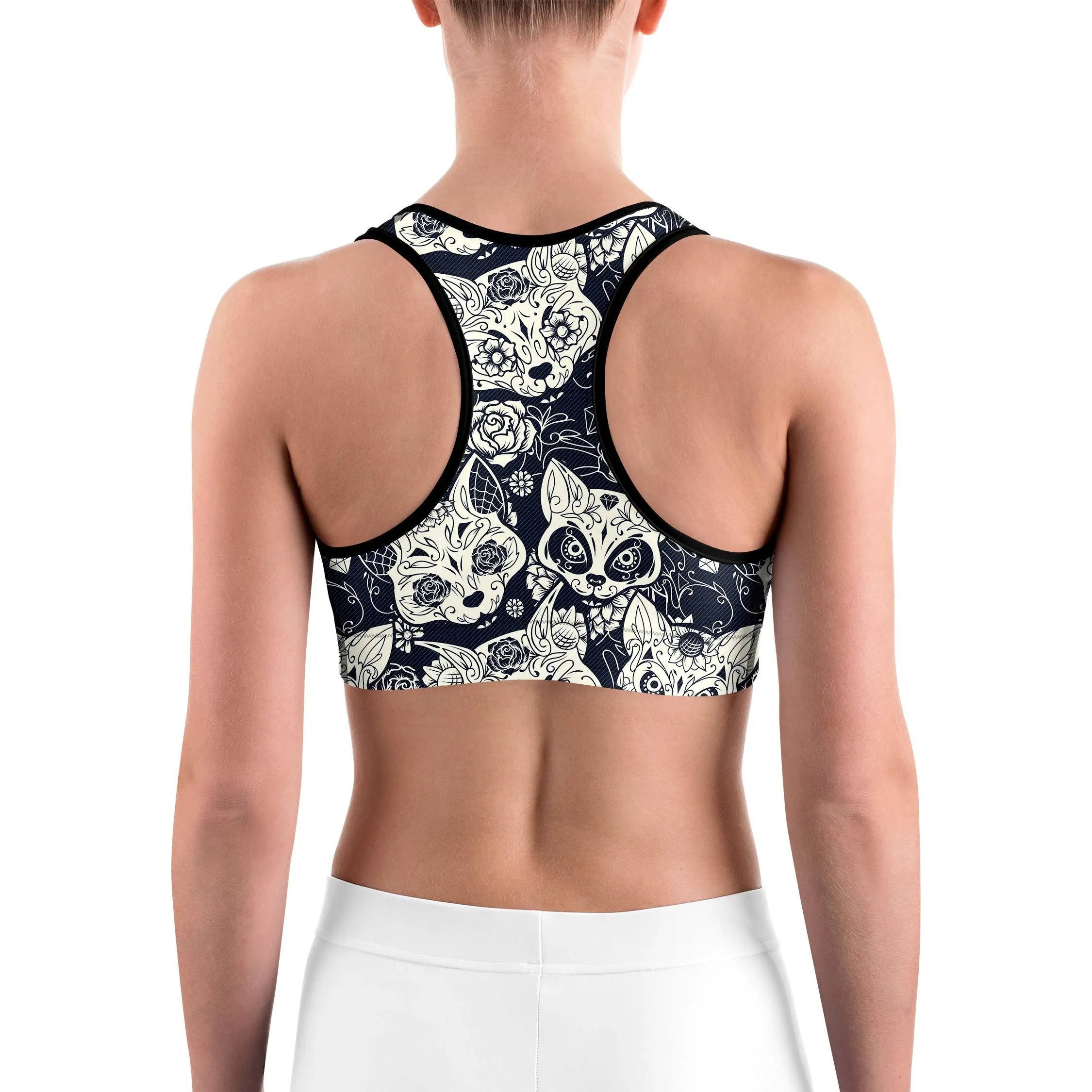 Sugar Skull Cats Sports bra