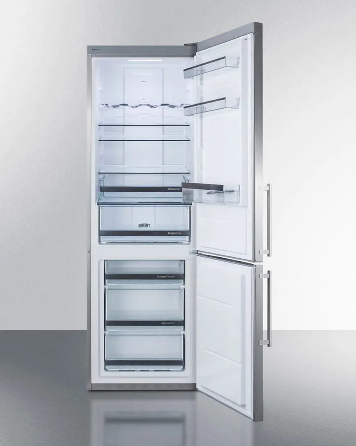 Summit FFBF249SSBI 24" Wide Built-In Bottom Freezer Refrigerator