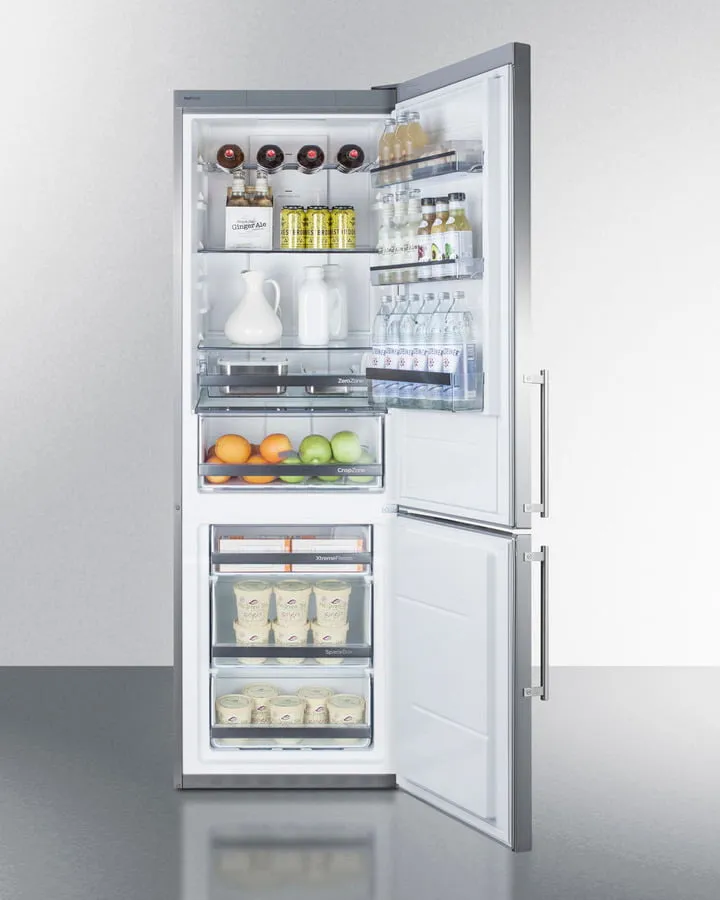 Summit FFBF249SSBI 24" Wide Built-In Bottom Freezer Refrigerator