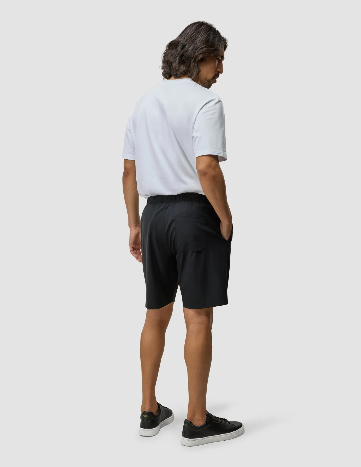 Tech Linen Elastic Shorts Black