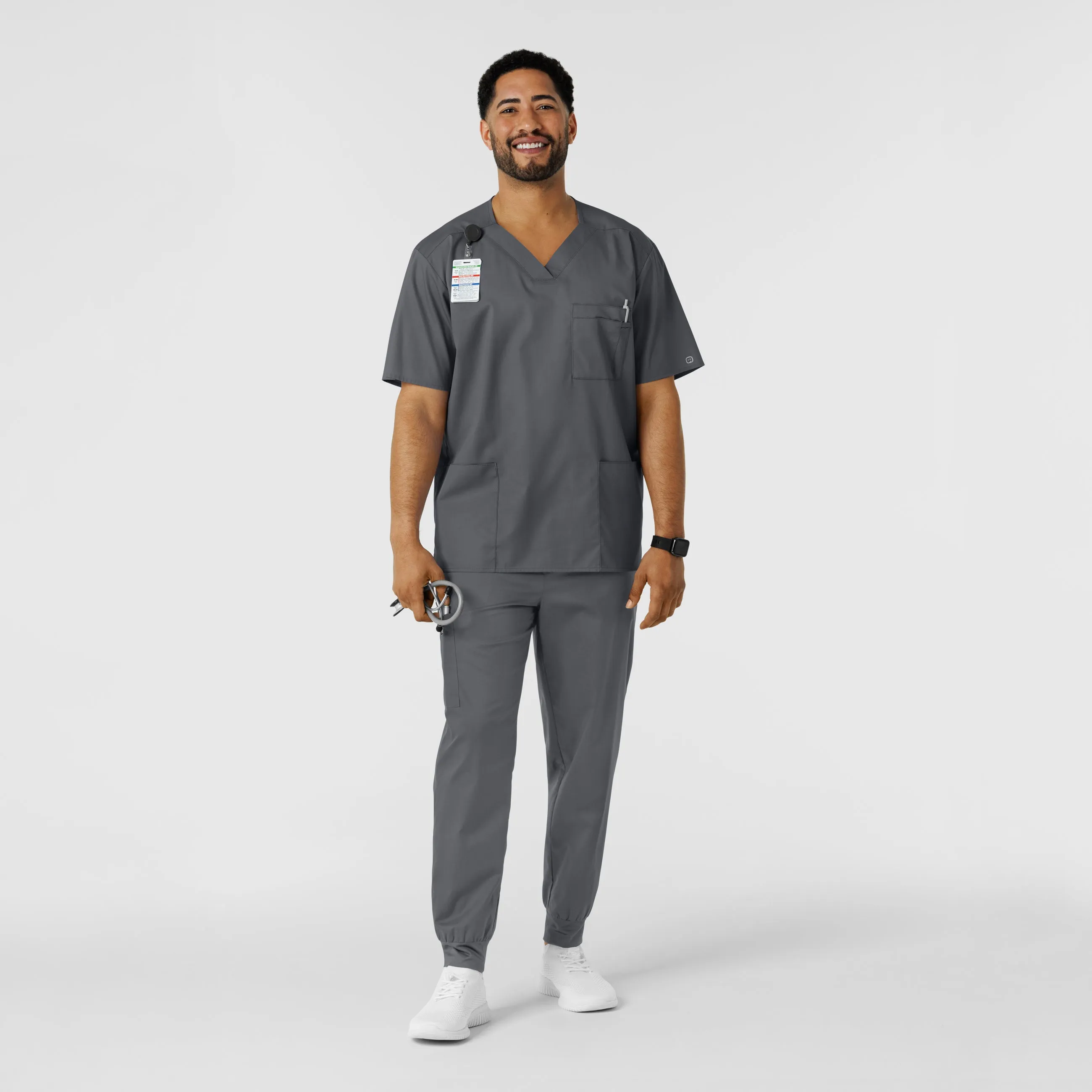 WORK Men's Cargo Jogger Scrub Pant - Pewter