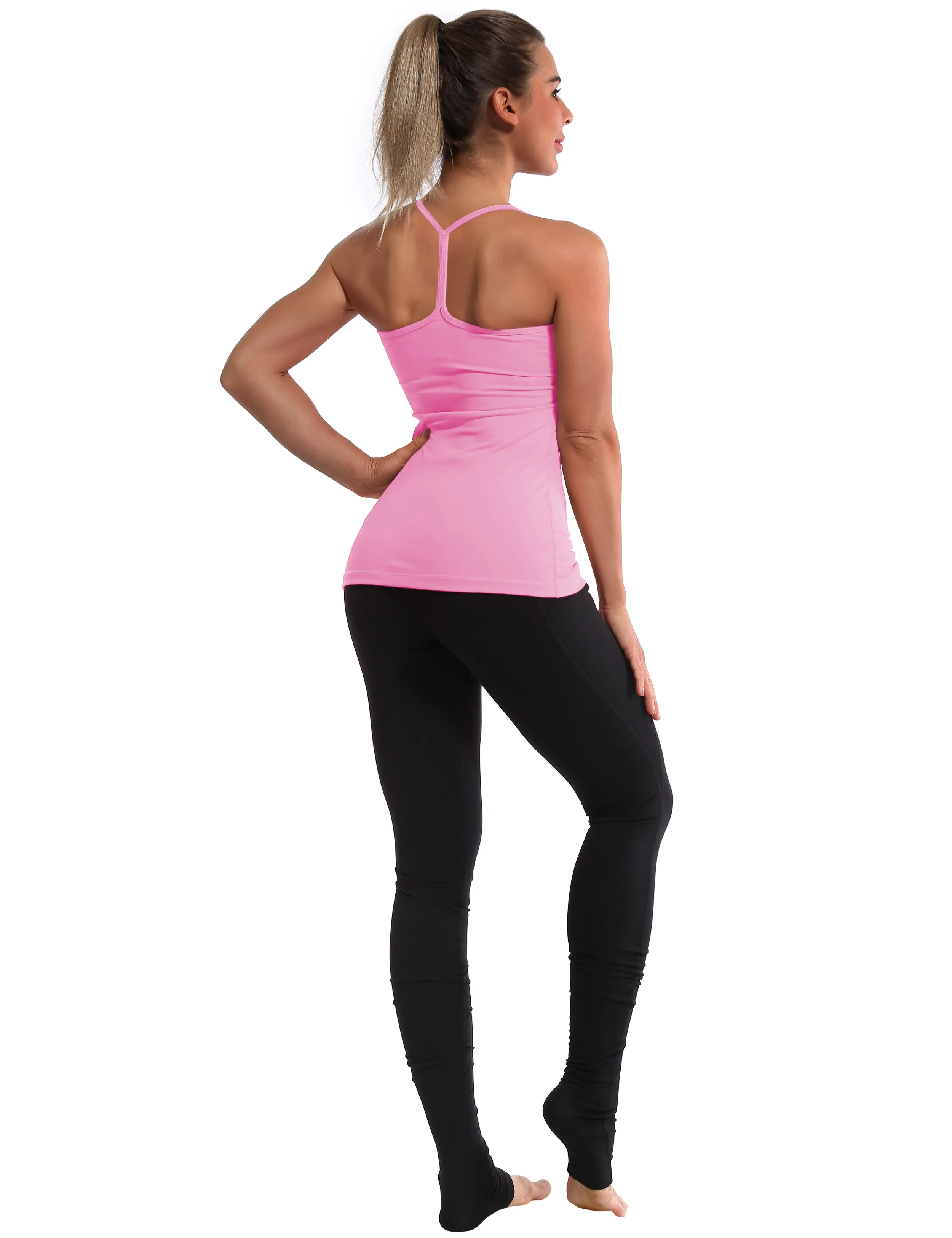 Y-back Spaghetti Strap Tank Tops lightpink_Plus Size