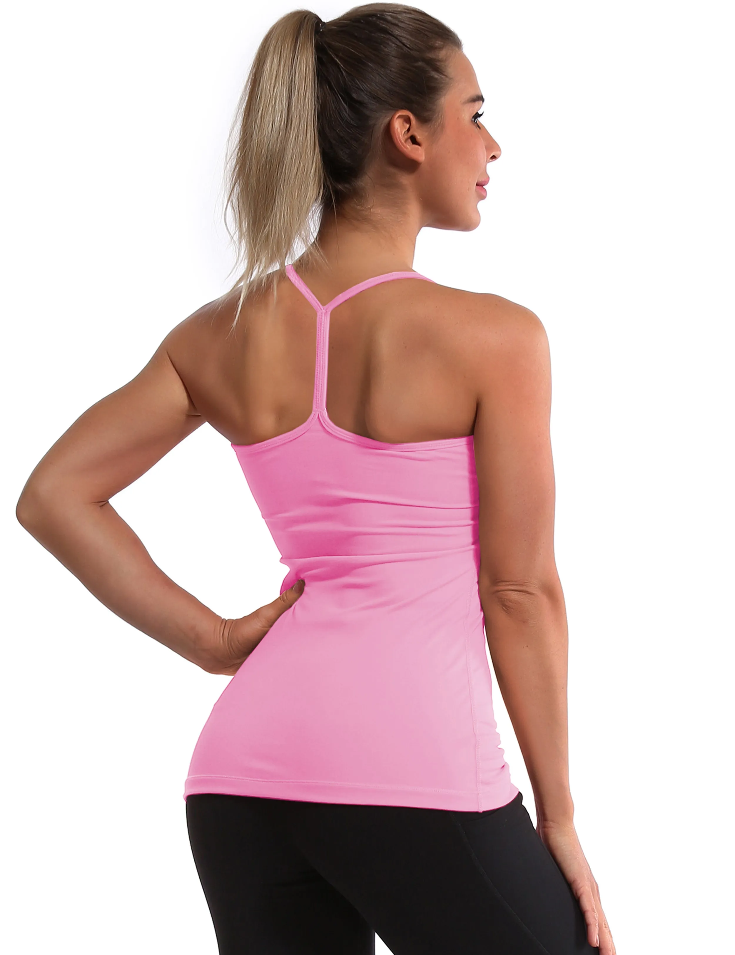 Y-back Spaghetti Strap Tank Tops lightpink_Tall Size